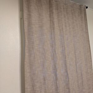 Pottery Barn Linen-Textured Taupe Curtain Panel